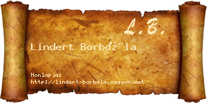 Lindert Borbála névjegykártya